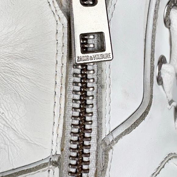 Zadig & Voltaire High Top Flash Sneaker White Lightning Lace Up Leather Size 36 - Picture 13 of 13